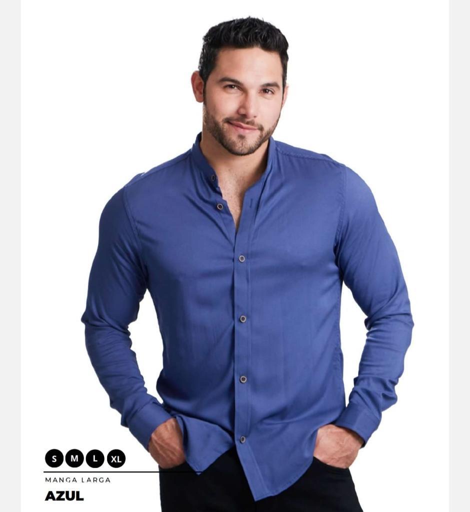 CAMISAS CUELLO MAO MANGA LARGA HOMBRE - DIFERENTES COLORES - SEDA FRIA - BASICA - Cartedie