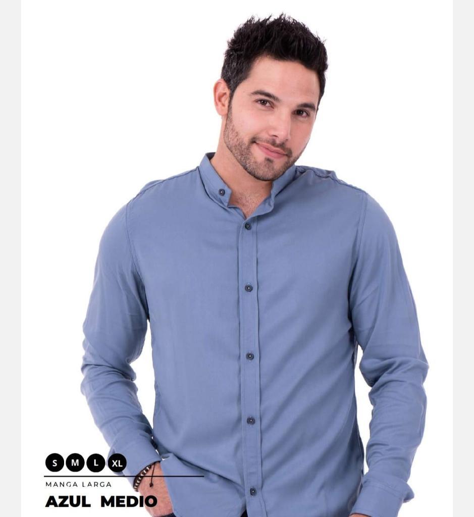 CAMISAS CUELLO MAO MANGA LARGA HOMBRE - DIFERENTES COLORES - SEDA FRIA - BASICA - Cartedie