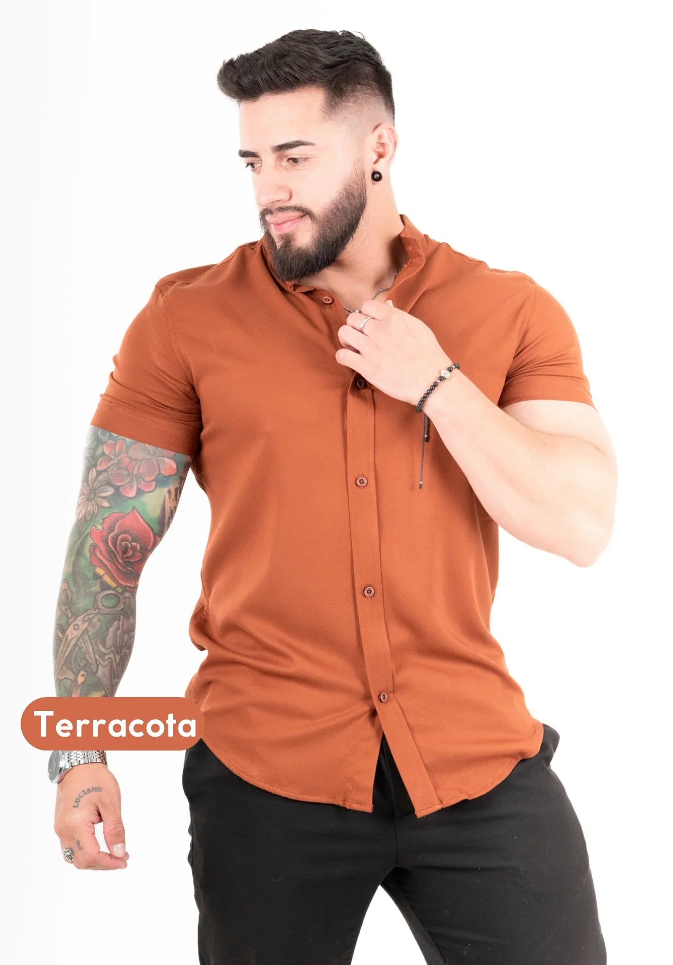 Camisa Chalis Terracota Hombre - Cartedie