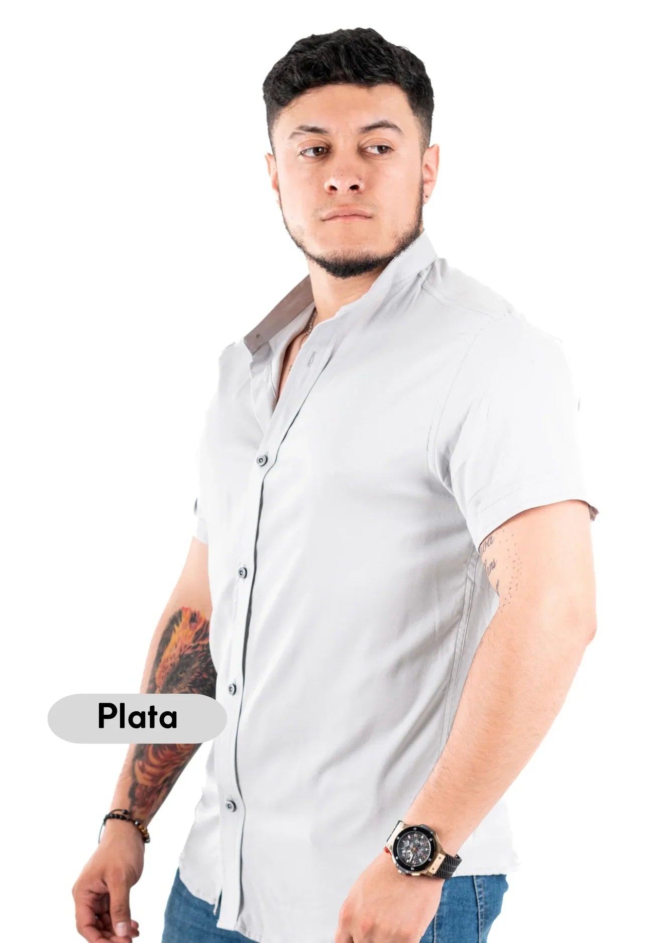 Camisa Chalis Plata Hombre