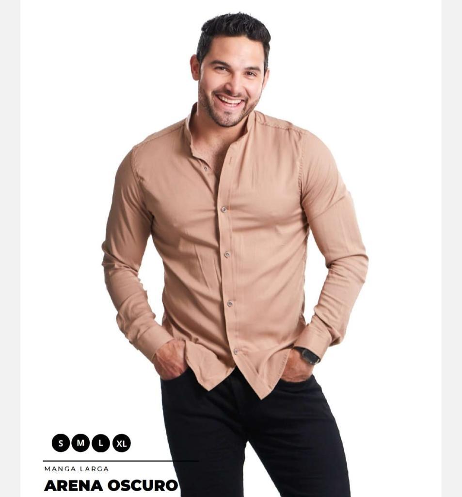 CAMISAS CUELLO MAO MANGA LARGA HOMBRE - DIFERENTES COLORES - SEDA FRIA - BASICA - Cartedie