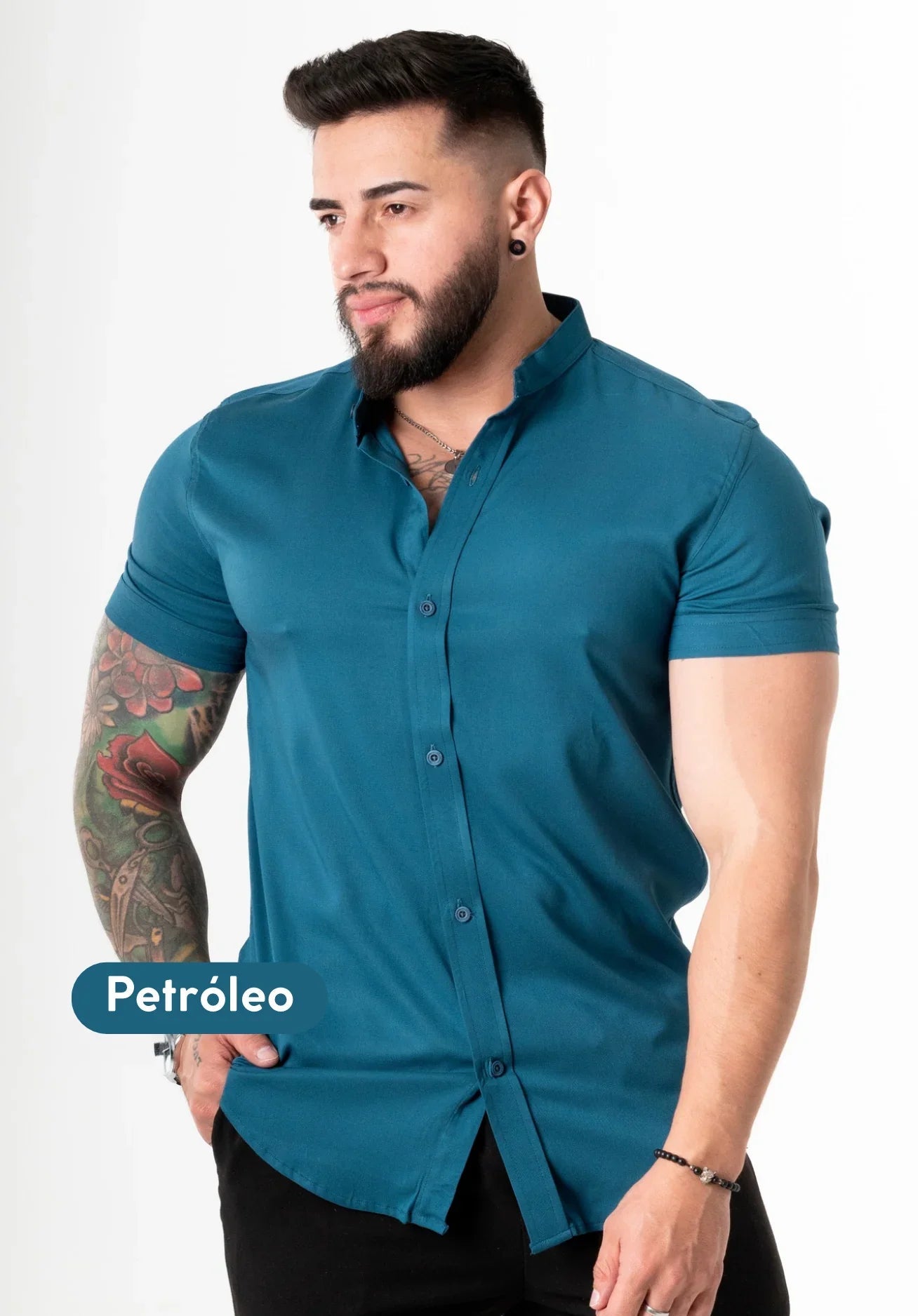 Camisa Chalis Petróleo Hombre - Cartedie