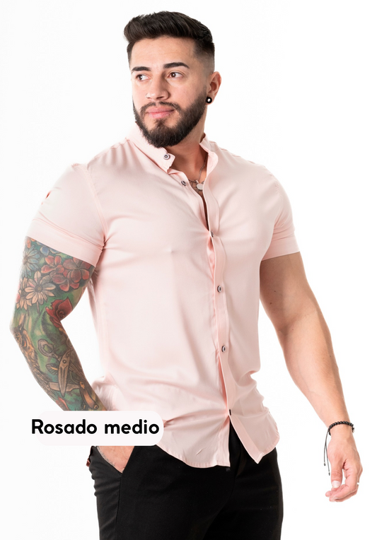 Camisa Chalis Rosado Medio Hombre