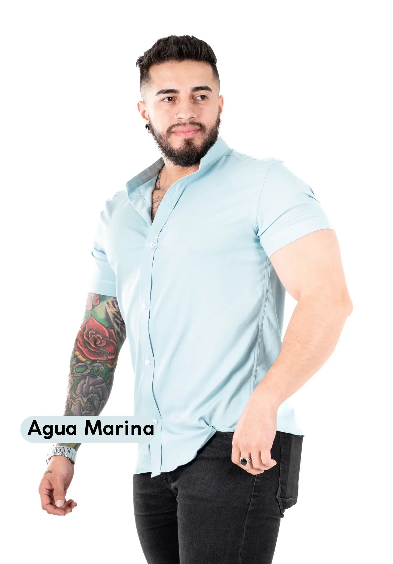 Camisa Chalis Agua Marina Hombre - Cartedie