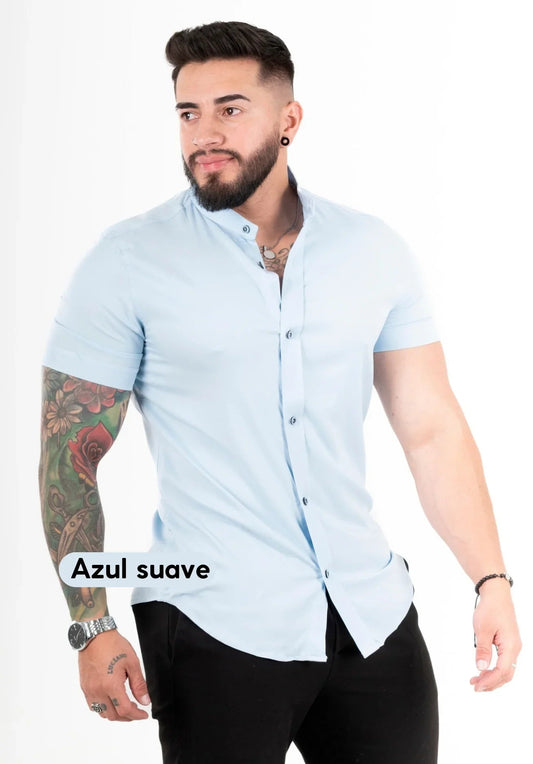Camisa Chalis Azul Suave Hombre - Cartedie