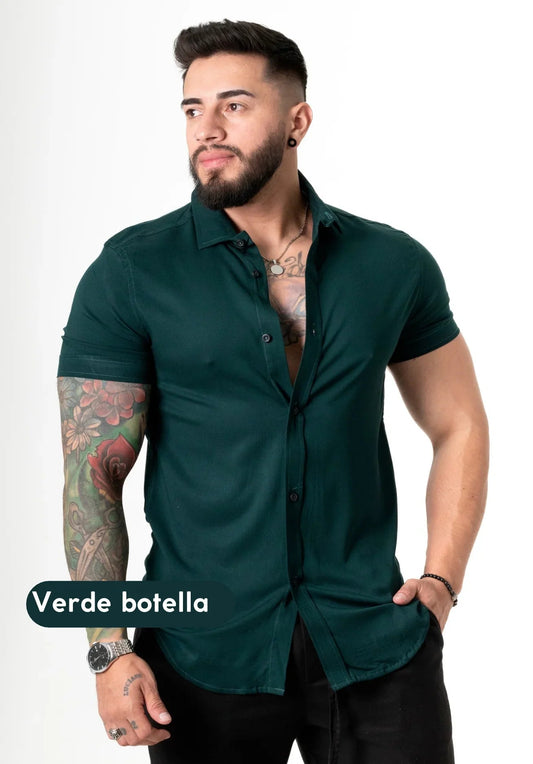 Camisa Chalis Verde Botella Hombre - Cartedie